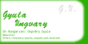 gyula ungvary business card